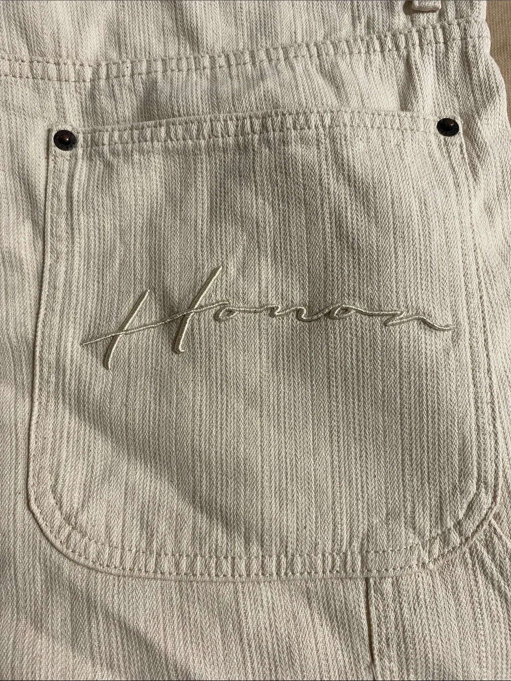 🆕 Honor The Gift Gears Carpenter shorts heavyweight workwear Cream jorts 36